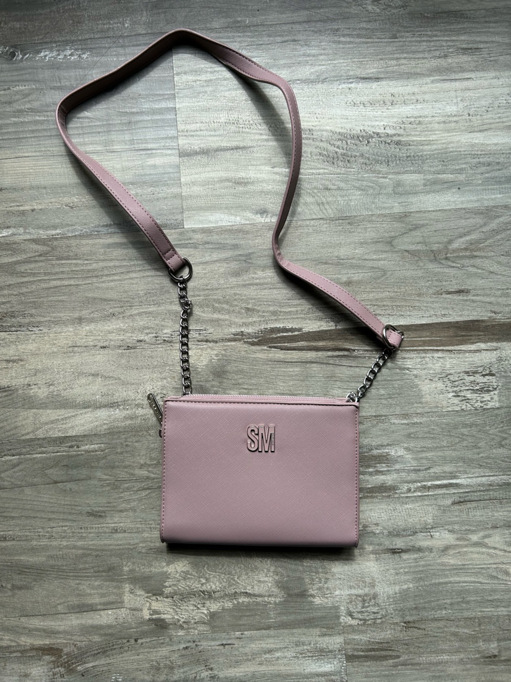 Steve Madden Blush Pink Crossbody Bag with Chain Strap